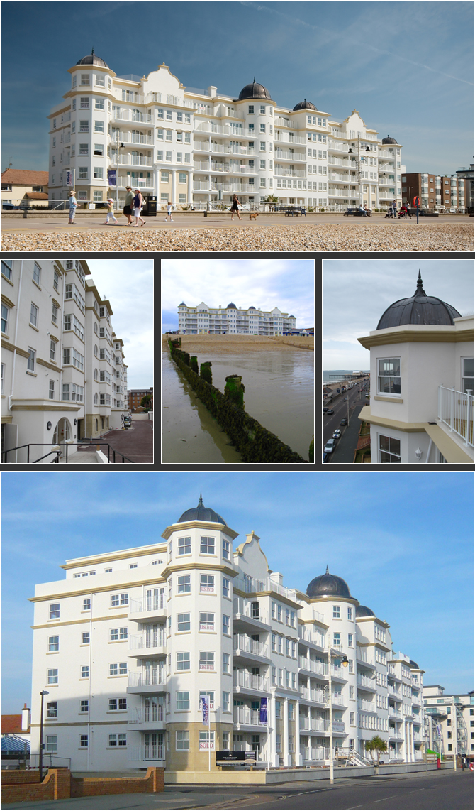 Original Watercolour Perspectives and 3D Visual with Photographs of the New Flats near completion.