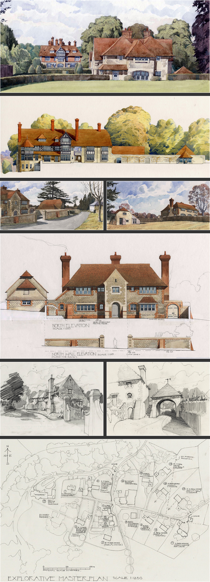 Proposed refurbishment and restoration of a late Victorian Grade II* Listed country house by Norman Shaw and the design of new residences on the estate near Midhurst, West Sussex.